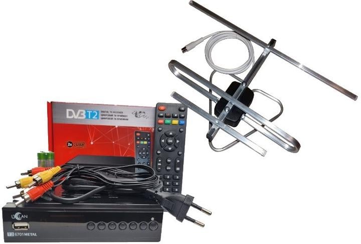 Тюнер ом uClan T2 6701 METAL/антенна комнатная с TV-кабелем