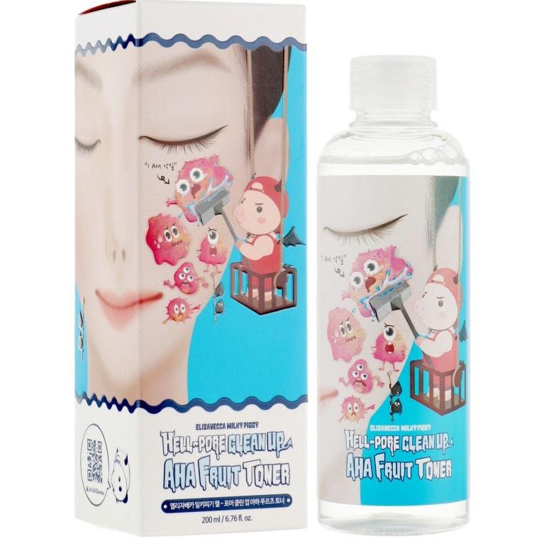 Тонер-пілінг для обличчя Elizavecca Face Care Hell-Pore Clean Up Aha Fruit з фруктовими кислотами 200 мл (697_1565)