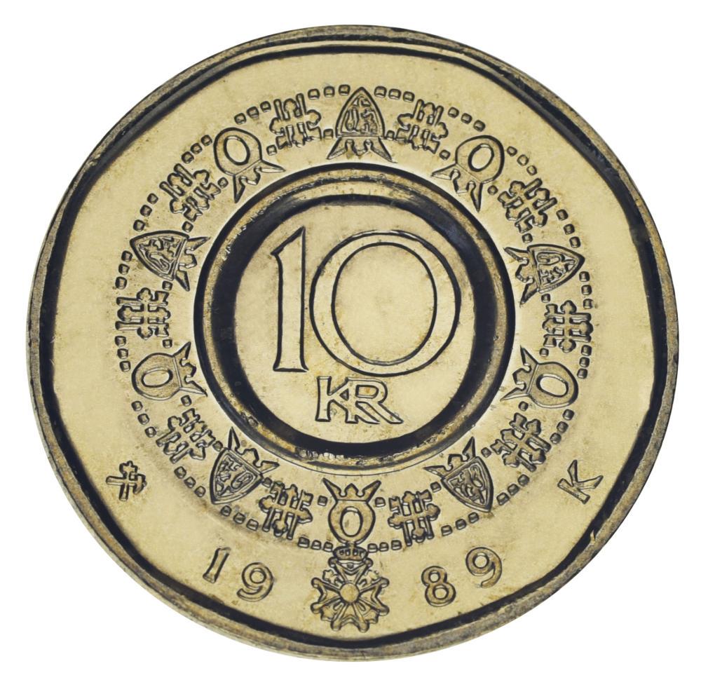 Коллекционная монета Норвегия 10 крон 1989 UNC (М21756)