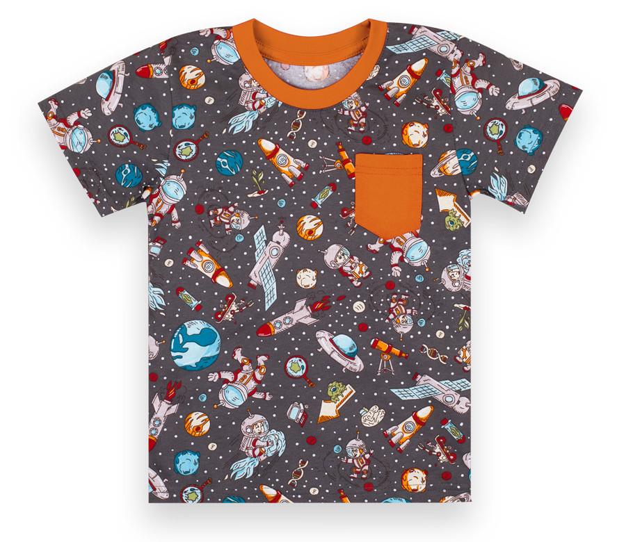 Футболка детская хлопковая для мальчика Gabbi FT-21-4-5 Диноленд 98 см Бирюзовый (12793)