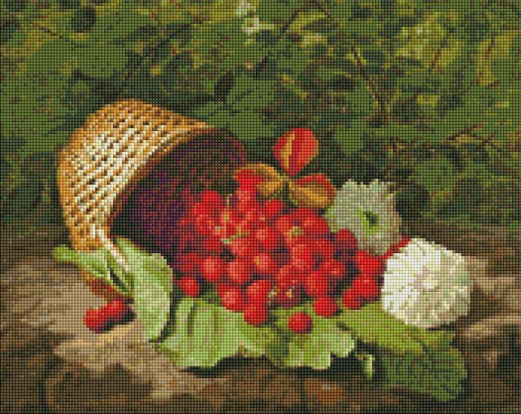 Алмазная мозаика без подрамника Ideyka Корзина с клубникой 40x50 см (Id-AMC20138)