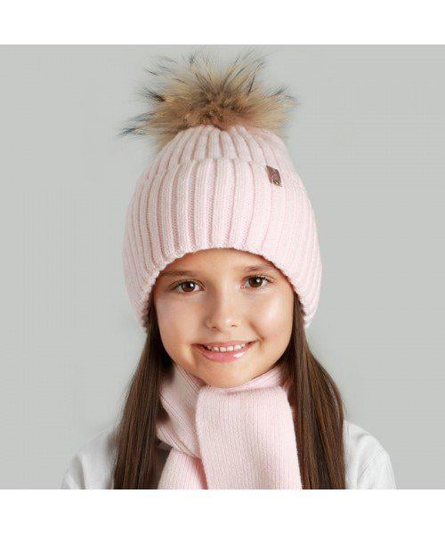 Комплект шапка и шарф детский Elf Иза р. 54 Розовый (OK001419)