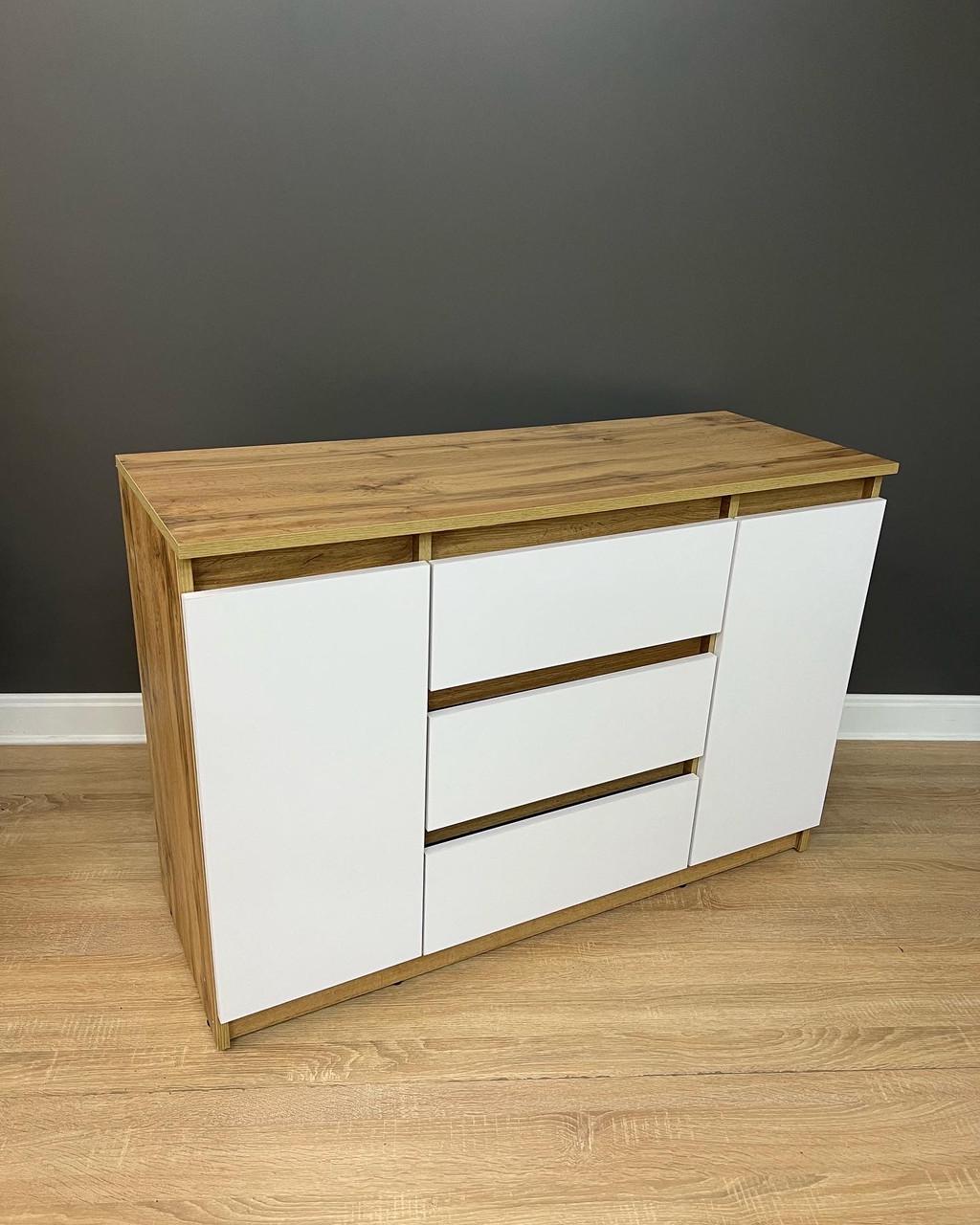 Комод Kvatro 3/2 1100х750х400 мм Дуб Аппалачі/Німфея Альба