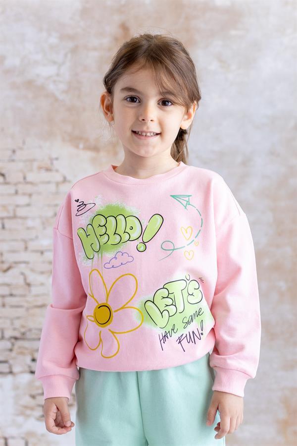 Свитшот для девочки Zeyland с принтом 1-2 года 92 см Розовый (8683169142914)