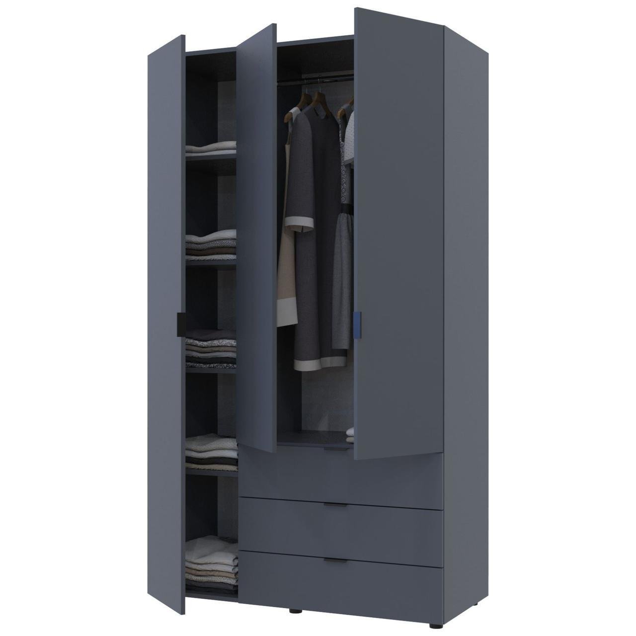 Шкаф распашной для одежды Doros Гелар 116,2х49,5х203,4 см Графит (26795710) - фото 3