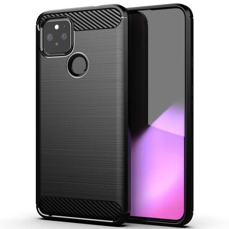 Чехол силиконовый carbon для Google Pixel 4a 5G (черный)