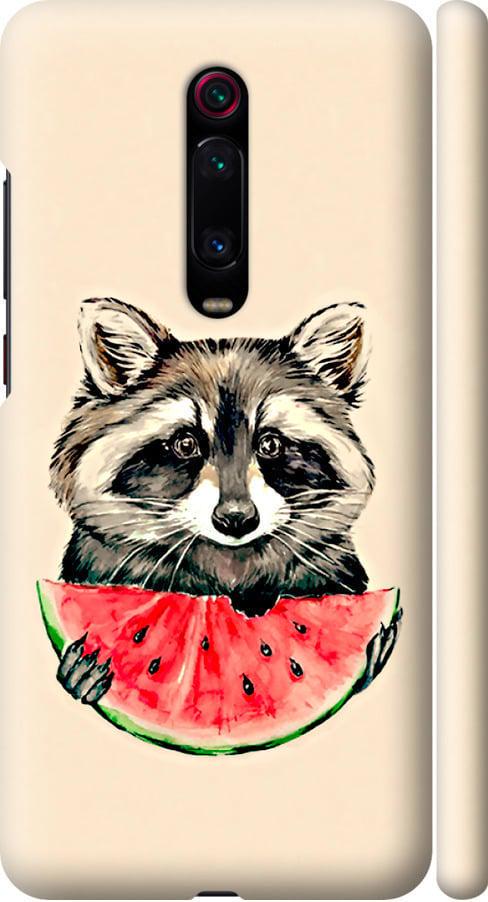 Чехол на Xiaomi Mi 9T Енотик с арбузом (4605m-1815-42517)