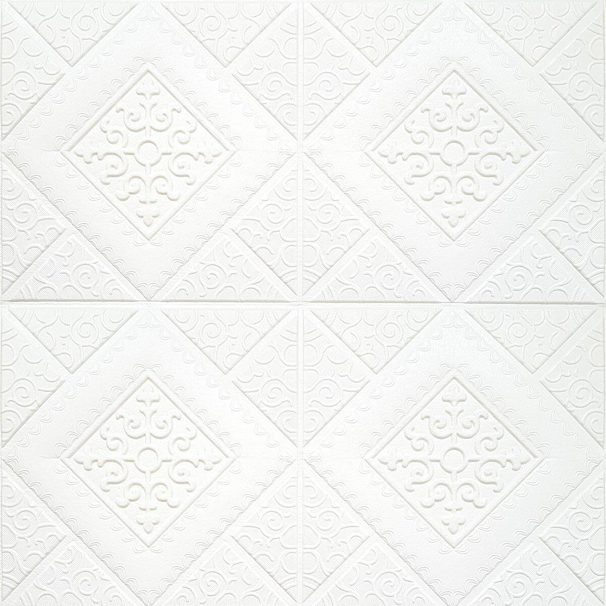 3D-панель самоклеющаяся декоративная потолочно-стеновая Вензеля в ромбе 700x700х5 мм 374 (SW-00000881)