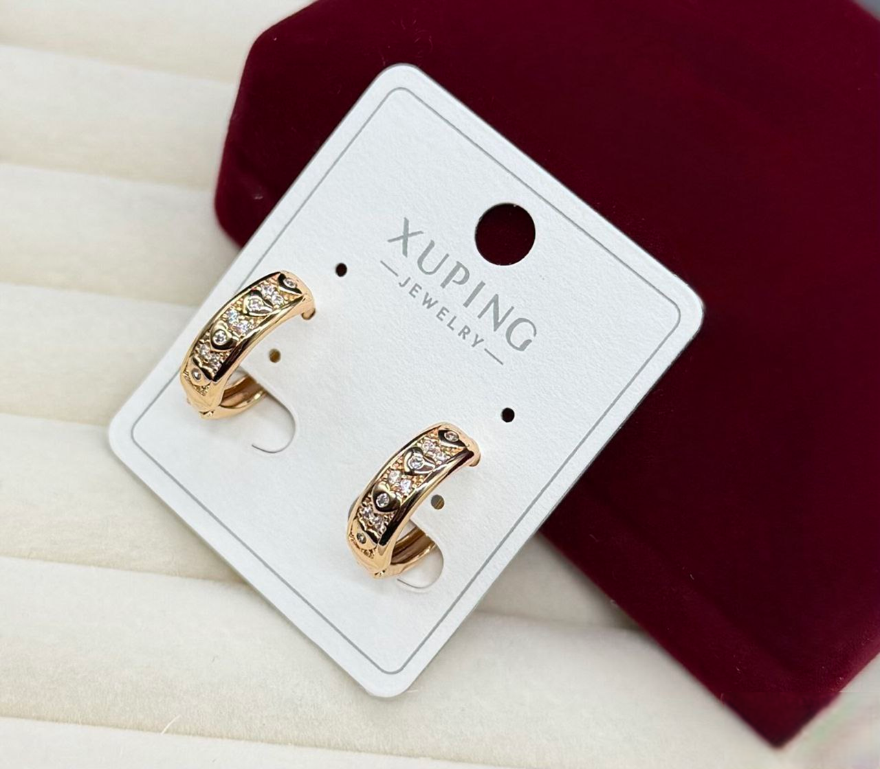 Серьги кольца Xuping гипоаллергенное медицинское золото (2906348045)