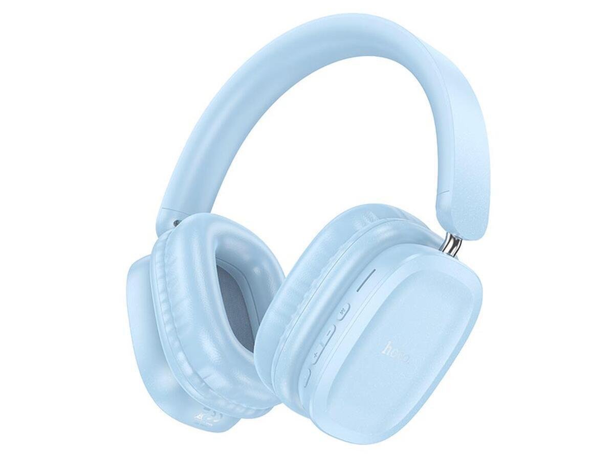 Наушники беспроводные Hoco с микрофоном Голубой (W51)