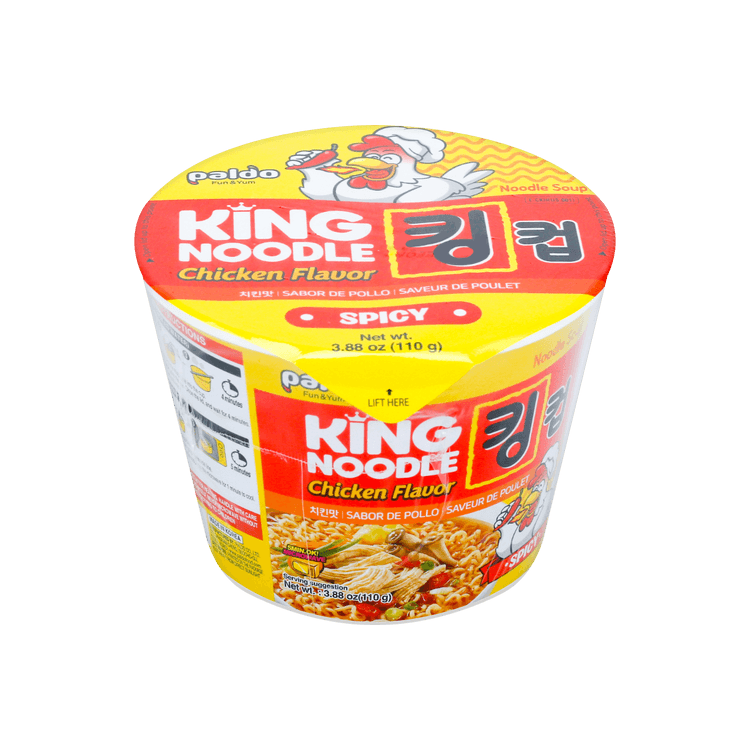 Суп рамен Paldo King Noodle Chicken Flavor Spicy в миске 110 г Суп рамен Paldo King Noodle Chicken Flavor Spicy в миске 110 г
