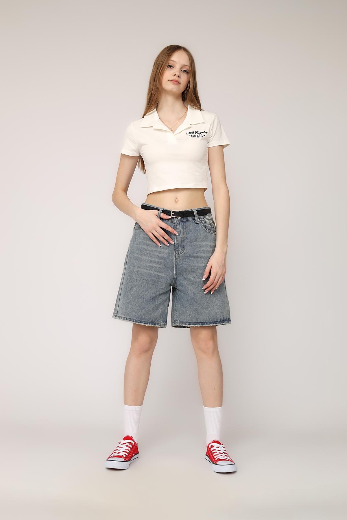 Футболка поло женская ЦБ-00275562 р. 46 Молочный (SKT001061863)