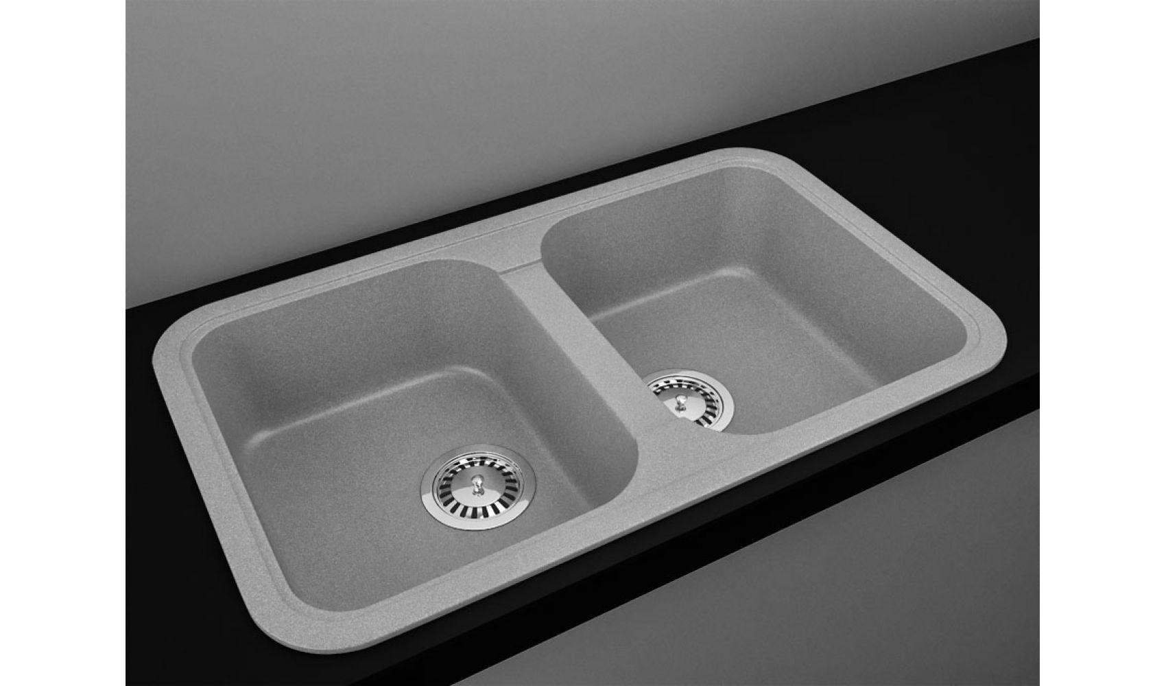 Кухонная мойка Lexona Royal гранитная с краном Серый - фото 8
