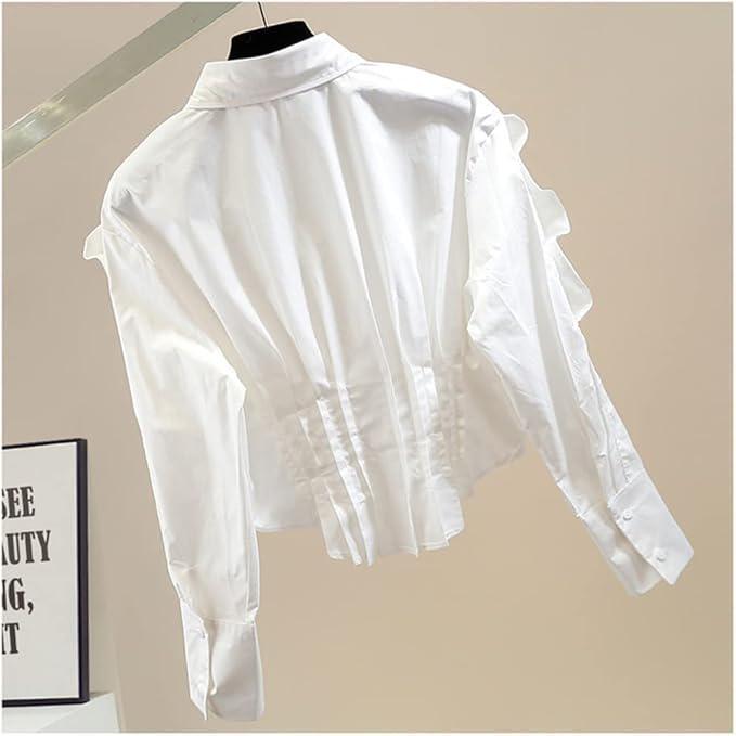 Рубашка для девочки школьная с длинным широким рукавом 150 см Белый (21174138) - фото 5 Рубашка для девочки школьная с длинным широким рукавом 150 см Белый (21174138) - фото 5