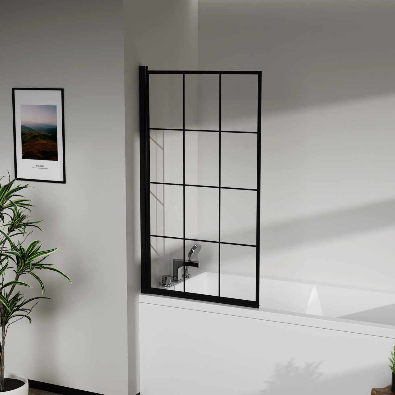 Шторка для ванни скляна AVKO Glass RDY24 70х140 см Black (2733591374)