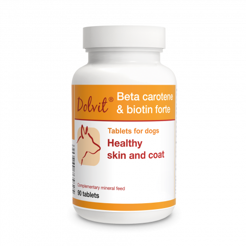 Витаминно-минеральная добавка Dolfos Dolvit Beta Caroten & Biotyna Forte для кожи и шерсти щенков и собак 90 таб. (135-90)