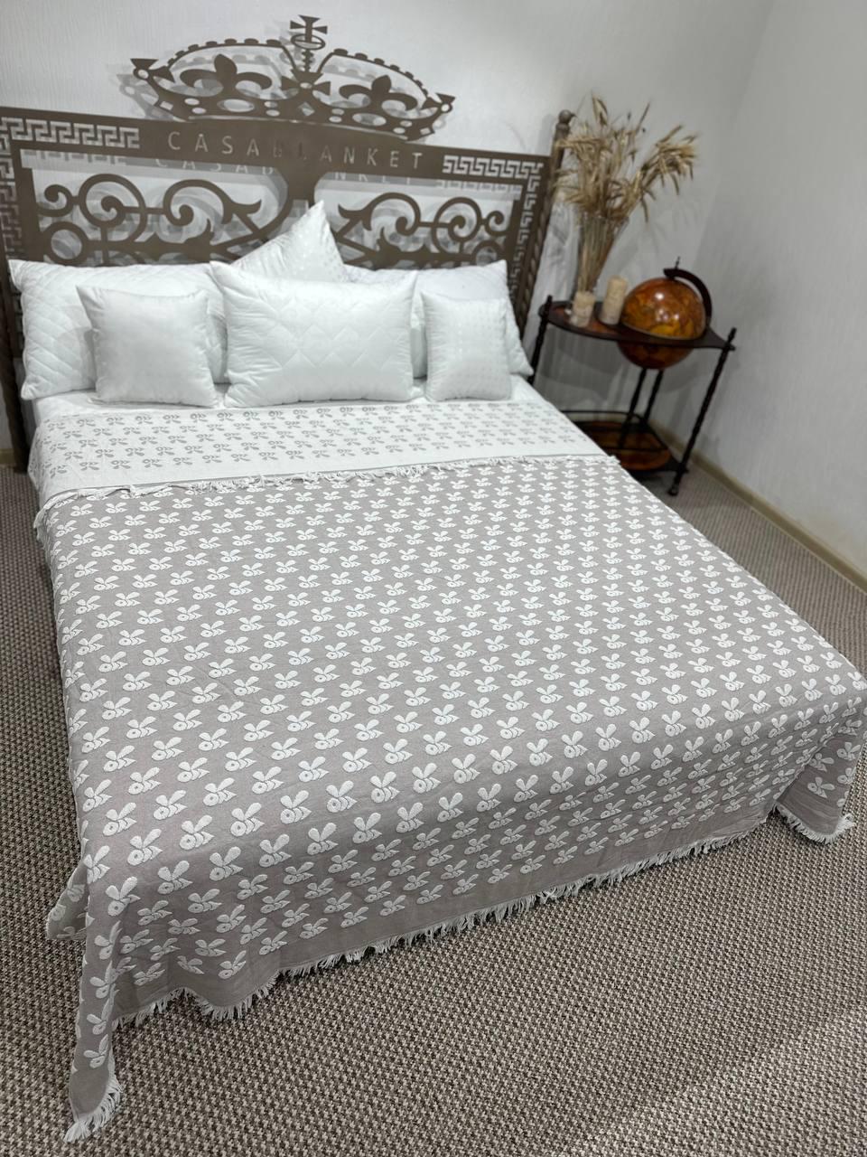 Простирадло махрове Koloco 200x230 см Бежевий - фото 4