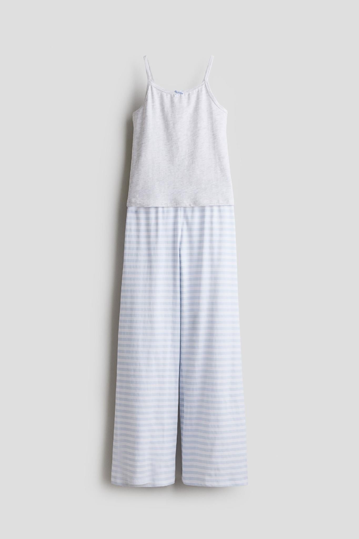 Брюки H&M Полоски 158-164 см Белый/Голубой (1265868)