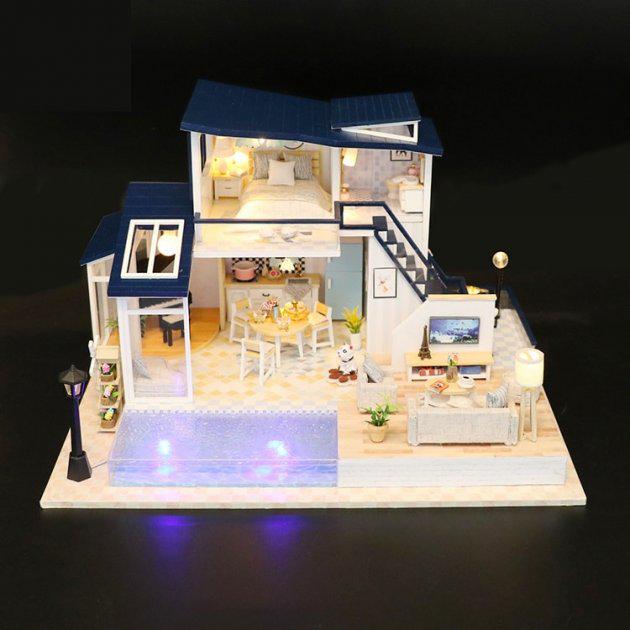 3D Румбокс CuteBee DIY DollHouse Коттедж с бассейном (M91) - фото 2