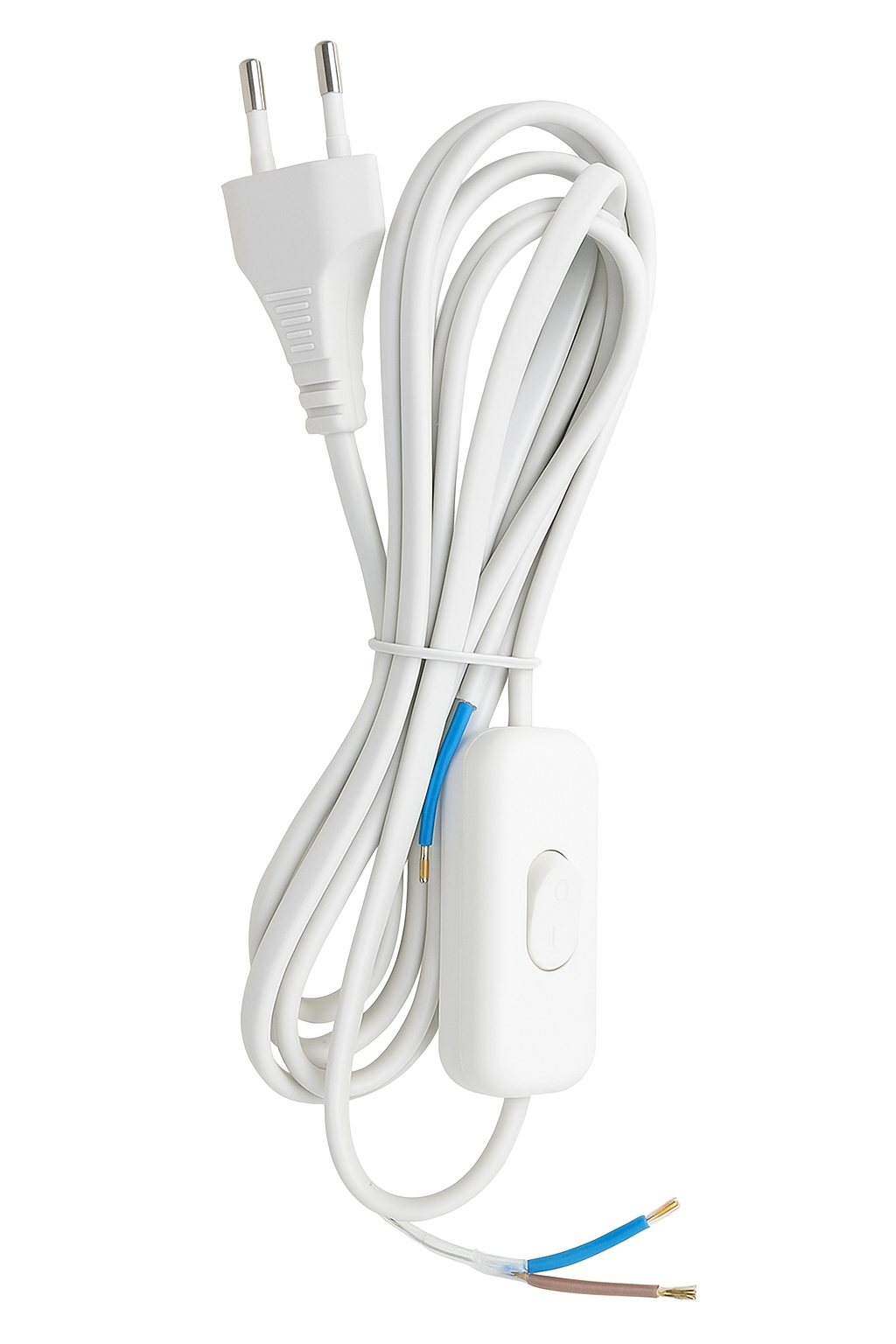 Мережевий шнур із вимикачем Білий (13982455)