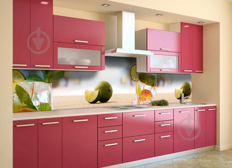 Скинали на кухню Zatarga «Коктейль» 650х2500 мм виниловая 3Д наклейка кухонный фартук самоклеящаяся Z180565/1