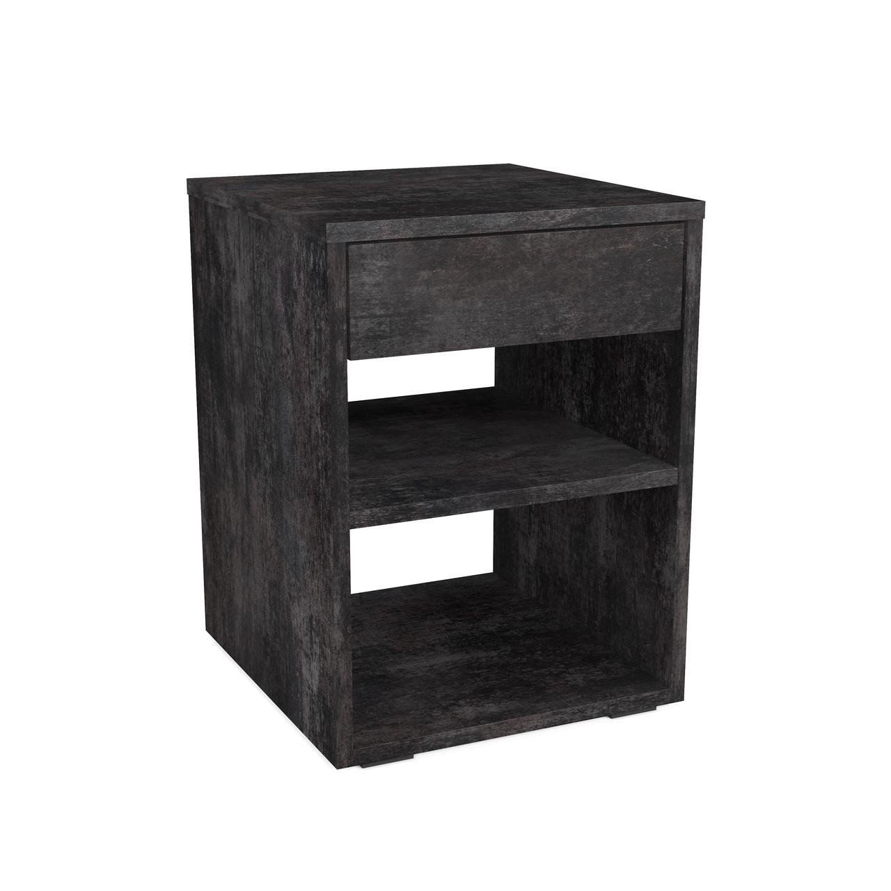 Тумба прикроватная с двумя полками Sanro 360х490х380 мм Бетон темный (M0001) Тумба прикроватная с двумя полками Sanro 360х490х380 мм Бетон темный (M0001)