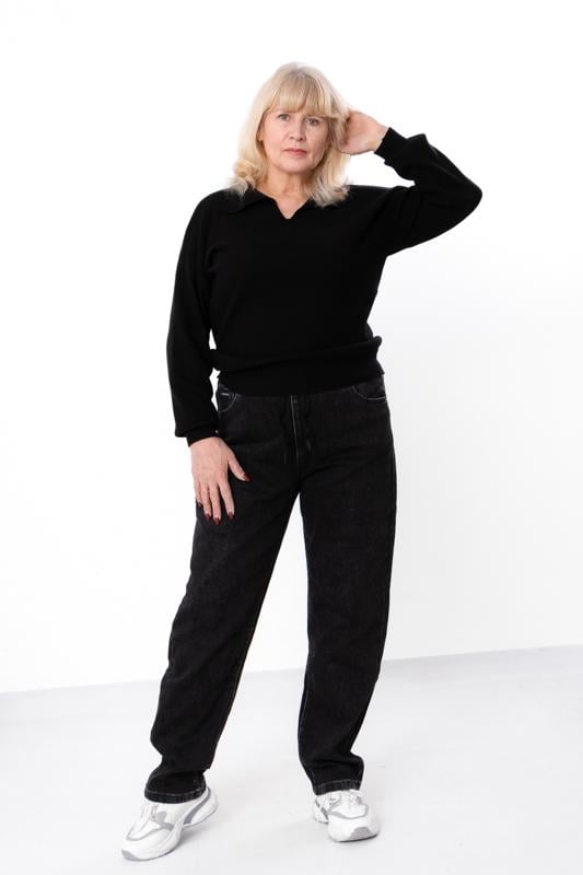 Джинси мом жіночі демісезонні високої посадки батал Носи Своє р. 33 Графітовий (17179)