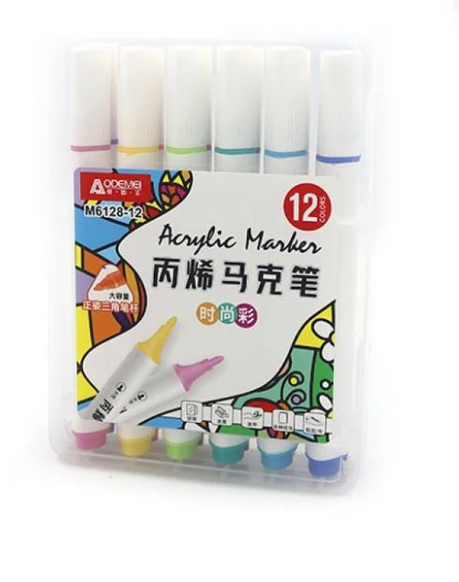 Набор акриловых скетчмаркеров Aodemei 12 цветов