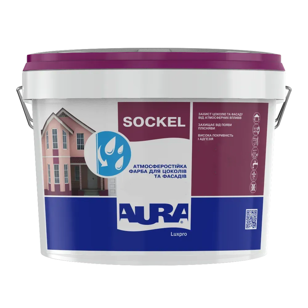 Фарба акрилова для цоколя Aura LUXPRO SOCKEL В1 10 л Білий (1773061083)