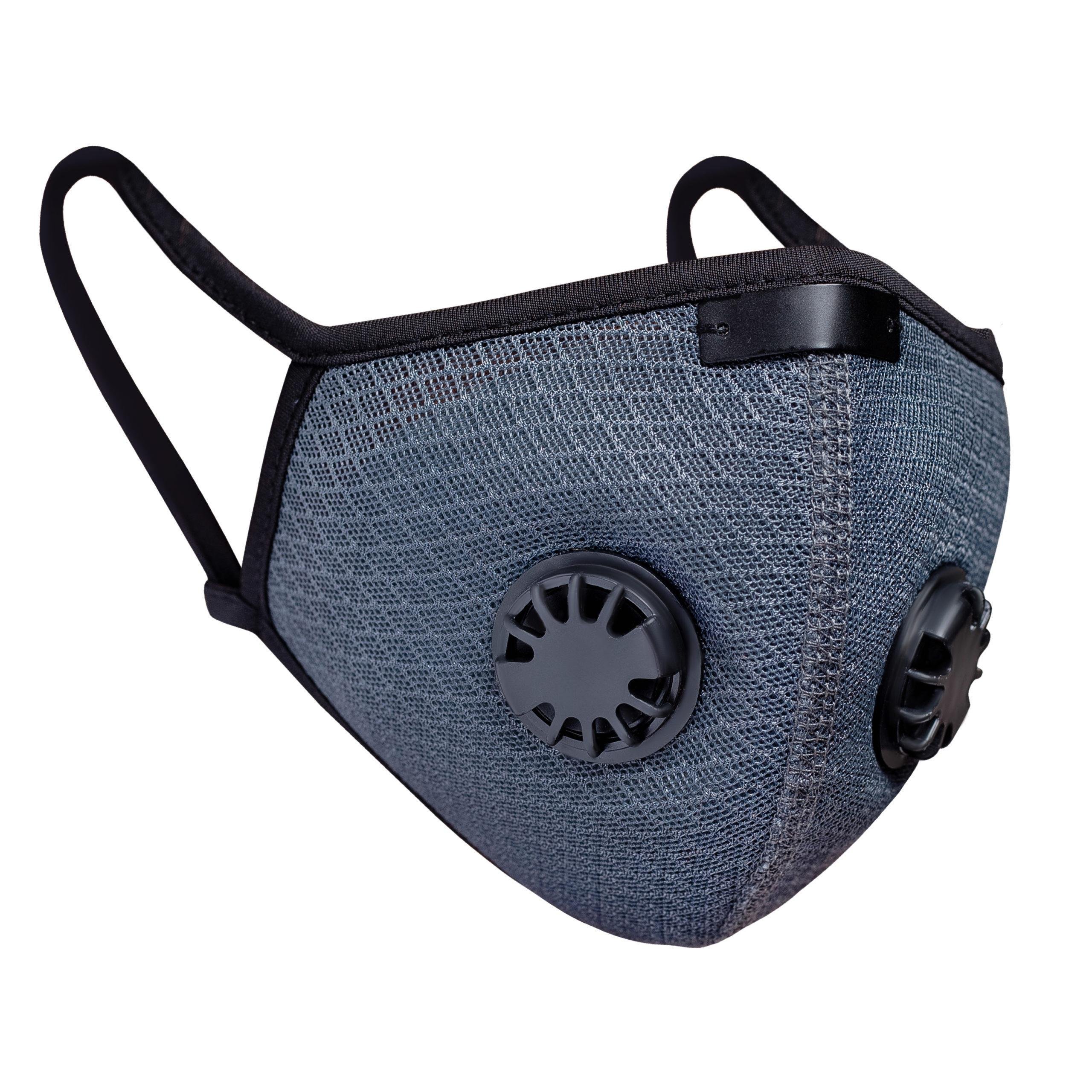 Маска многоразовая XoKo с 2 клапанами и фиксатором Grey (XK-RS-BL1)