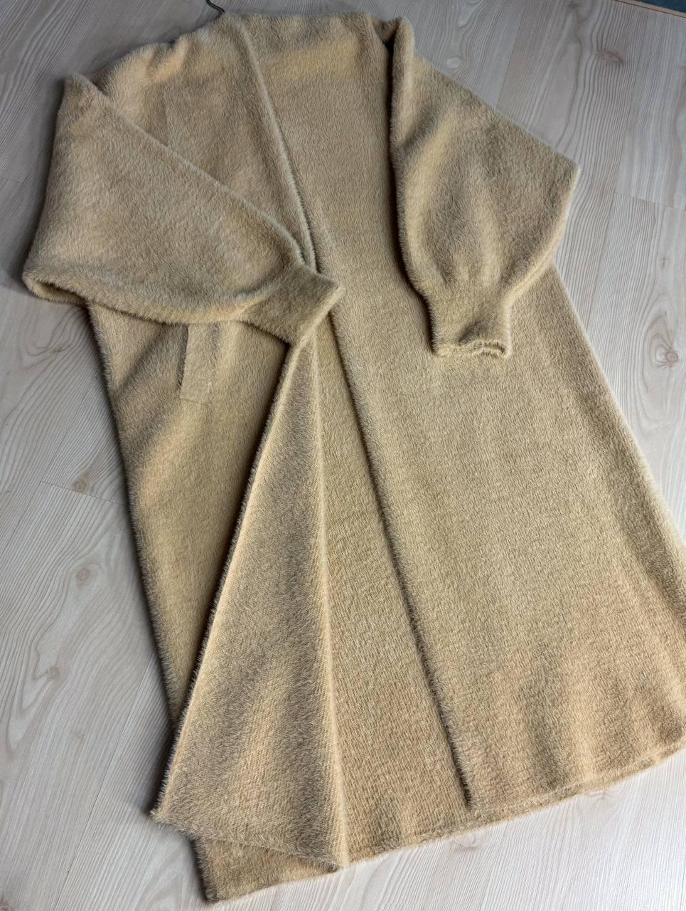 Кардиган женский Fancy Matinee 30740 ангора длинный с карманами OS Бежевый (4869) - фото 10