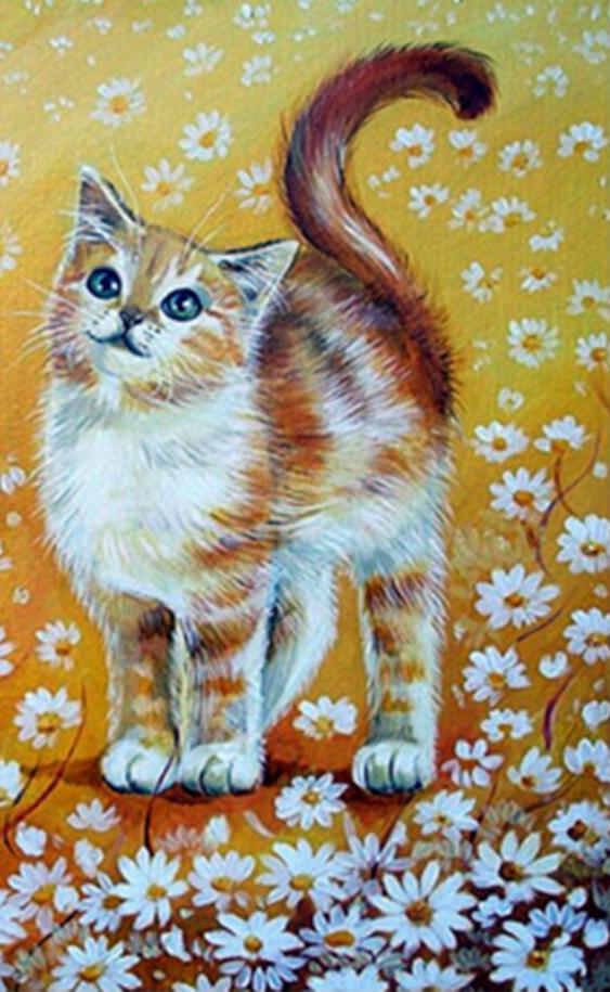 Алмазная мозаика Emerald Craft Кот на ромашковом поле 40x30 см (22790)