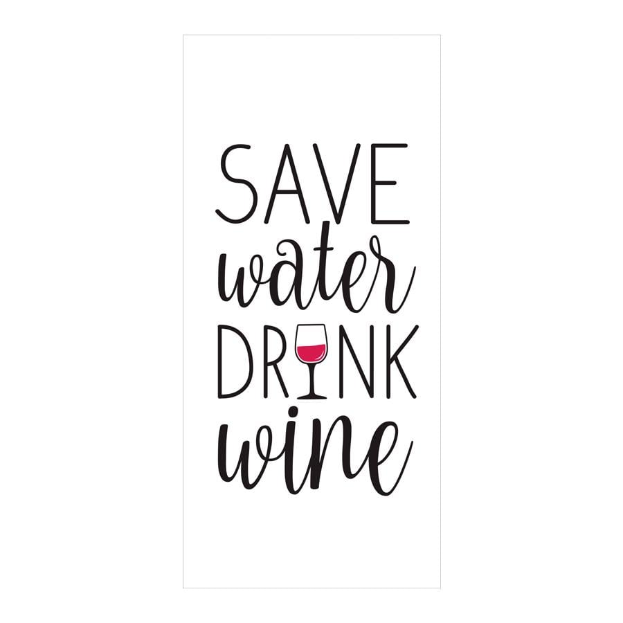 Полотенце с принтом Save water drink wine 150х70 см (PLB_21J049)