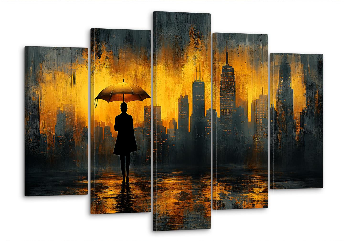 Картина модульна MAKO силует у світлі вогнів 80x125 см (MK50575)