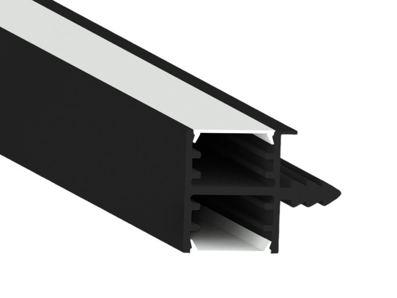 Профиль алюминиевый для светодиодной ленты LEDUA АЛ-26 врезной торцевой для ДСП/дерева 2 м Черный (6199)