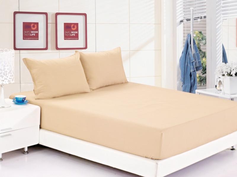 Простынь на резинке с наволочками Лелека ранфорс 160х200+25 Капучино (2000023937)