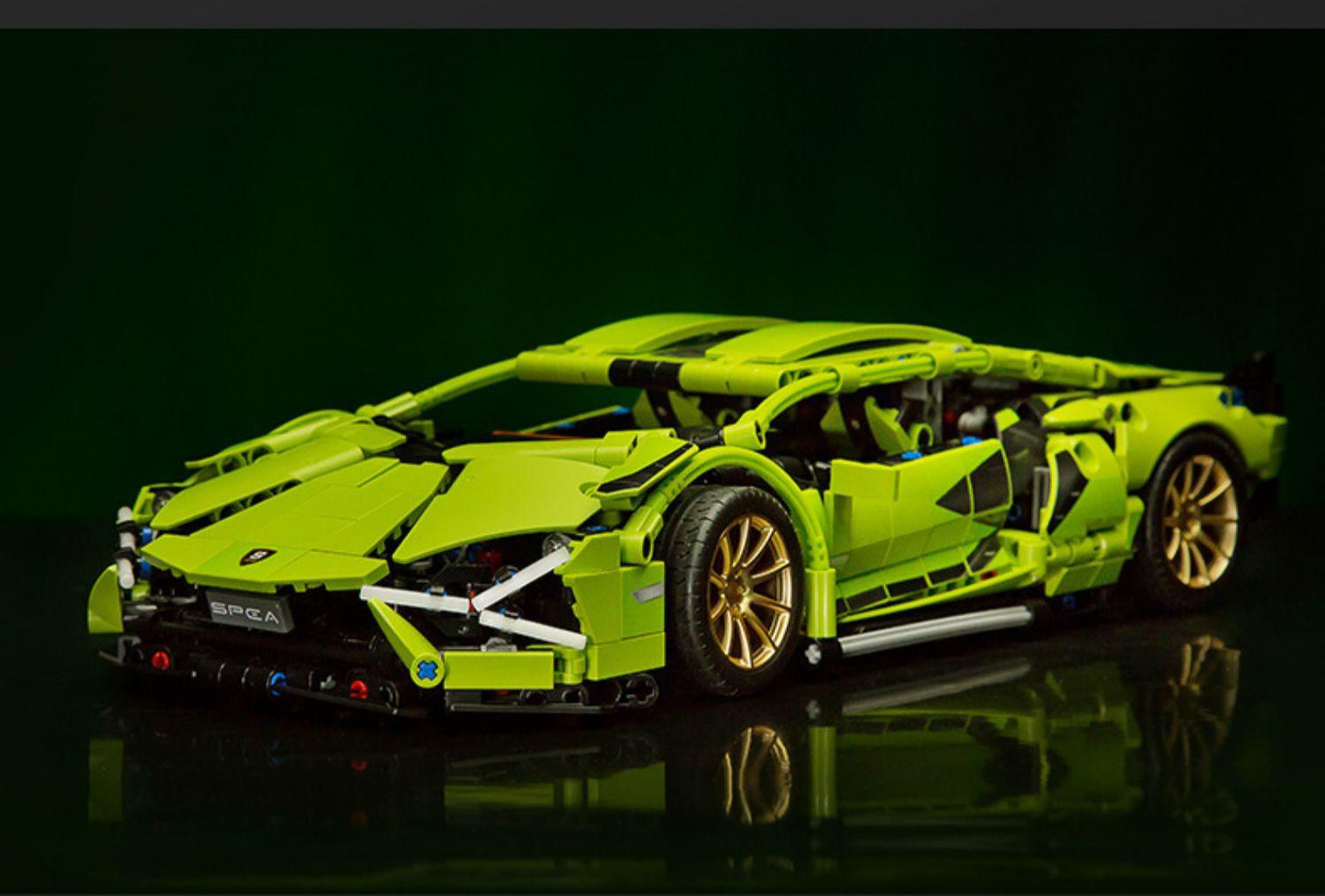 Конструктор машинка Lamborghini Technol Model 1:14 на 1254 деталі Зелений - фото 7