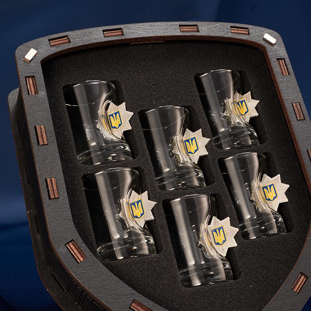 Подарочный набор рюмок с шевроном Полиция маленький (28421191) - фото 4 Подарочный набор рюмок с шевроном Полиция маленький (28421191) - фото 4