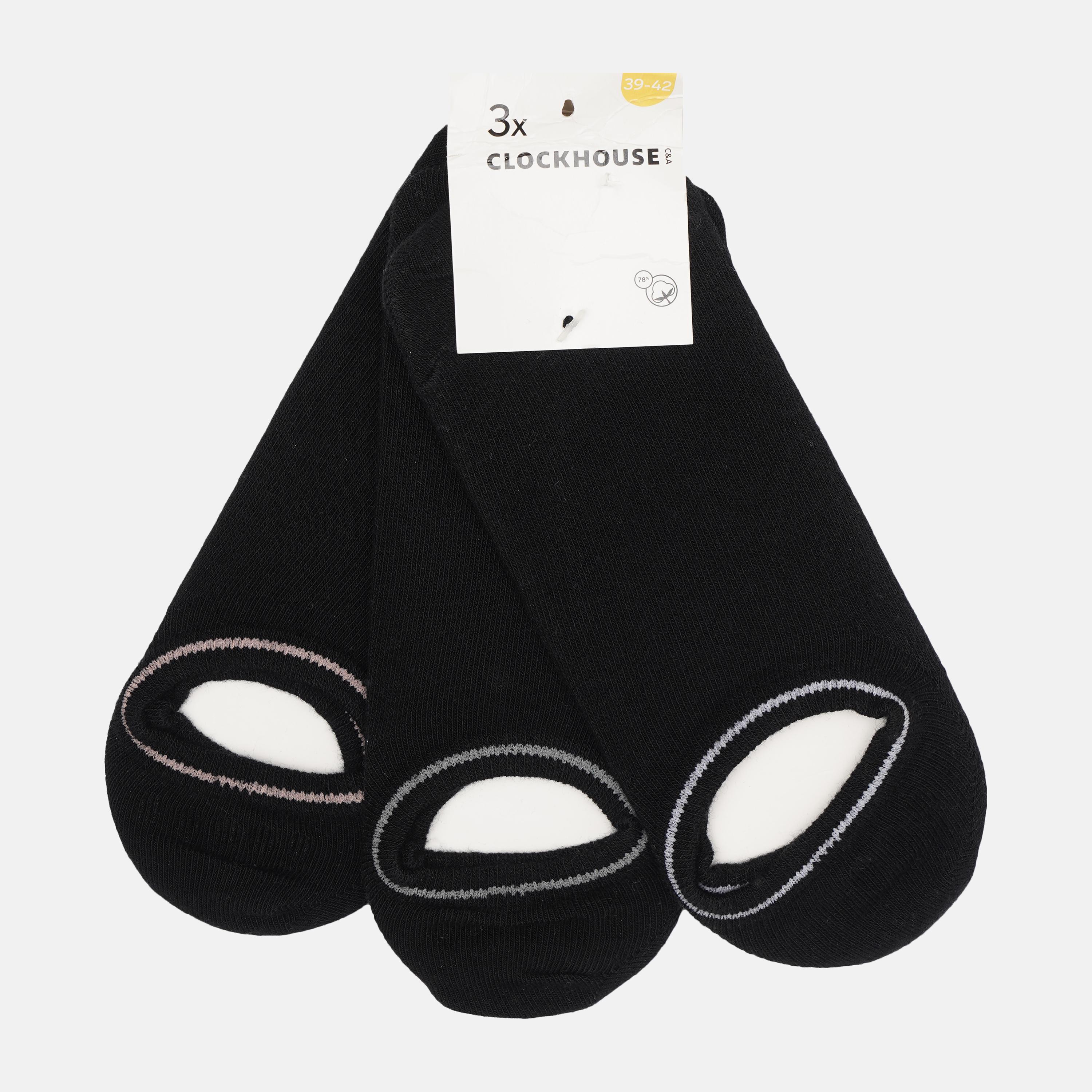 Шкарпетки C&A р. 39-42 3 пари Чорний (7905079840401)