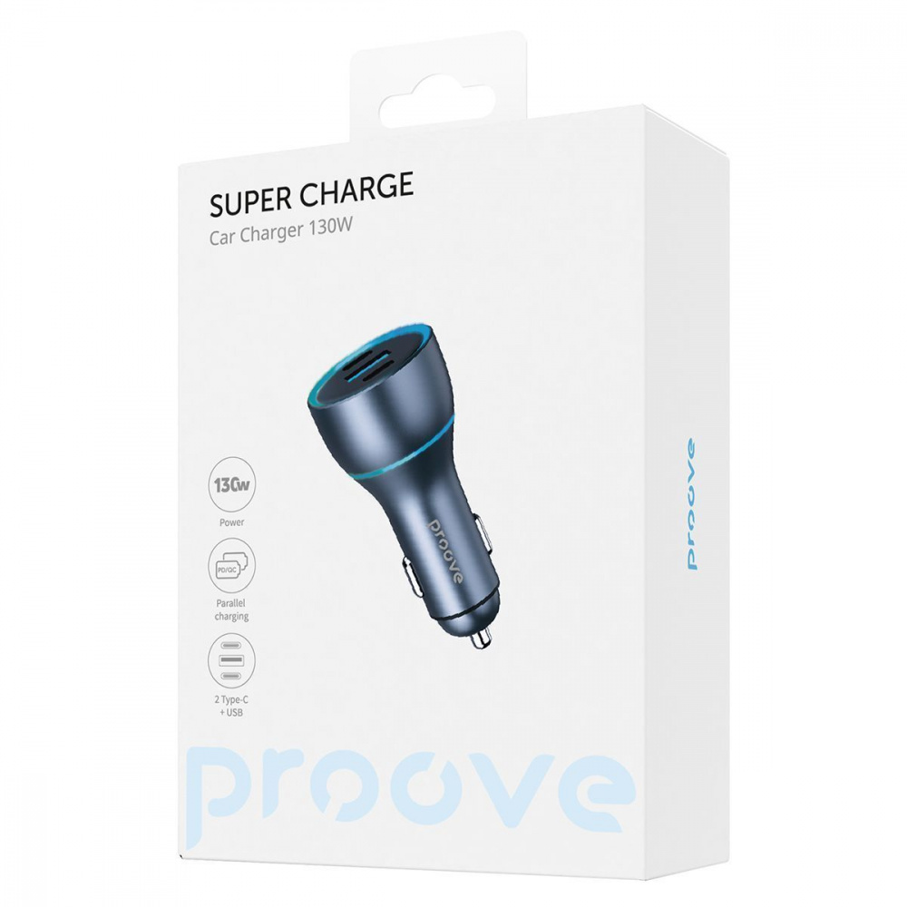 Зарядное устройство Proove Super Charge 130 W 2 Type-C+USB Metal Gray - фото 2