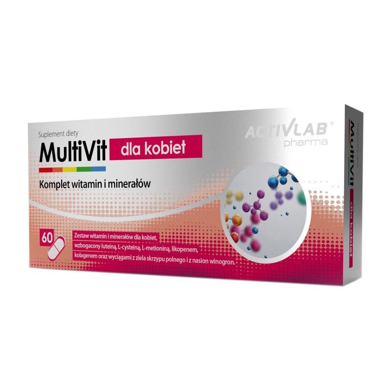 Витамины для женщин с коллагеном и лютеином Activlab MultiVit dla Kobiet 60 табл.