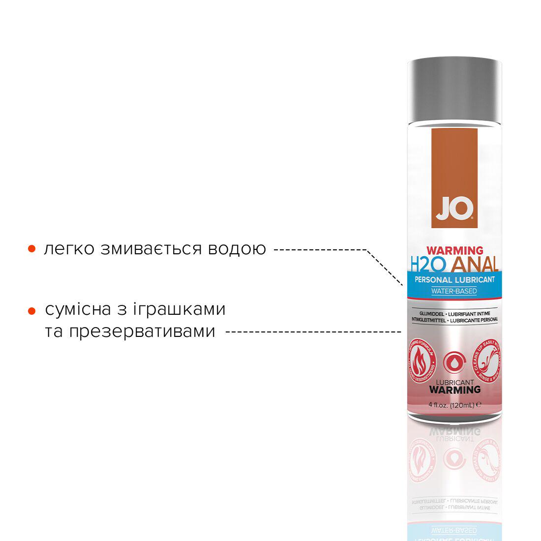 Лубрикант анальний на водній основі System JO ANAL H2O WARMING розігріває 120 мл (SO1681) - фото 3