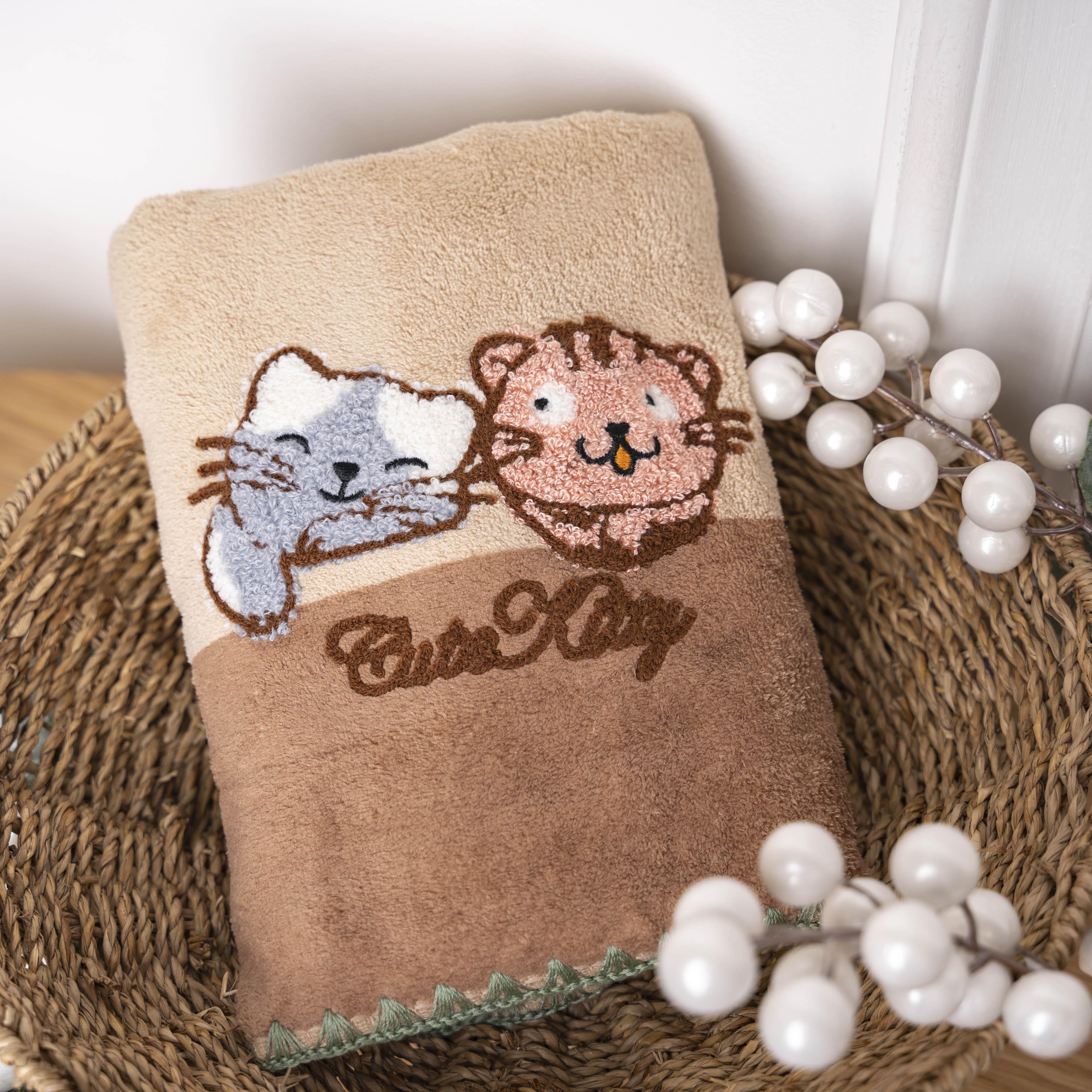 Рушник банний коти 140x70 см Коричневий (88801) Рушник банний коти 140x70 см Коричневий (88801)