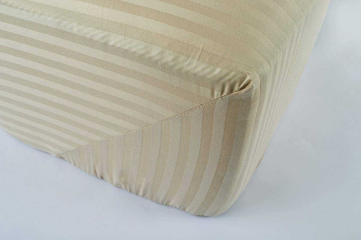 Простынь Lotus Отель Сатин Страйп 1х1 160х200х25 на резинке Бежевый (2000022176316) Простынь Lotus Отель Сатин Страйп 1х1 160х200х25 на резинке Бежевый (2000022176316)