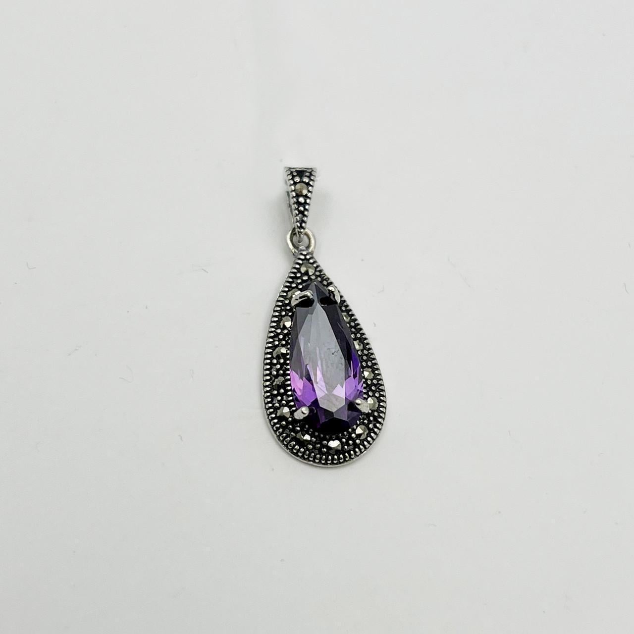 Серебряный кулон с аметистом и марказитом 3,15 г (2475805666)