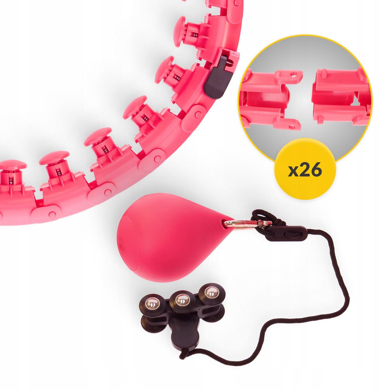 Обруч массажный 4FIZJO с отягощением Pink (P-5907739316820) - фото 3 Обруч массажный 4FIZJO с отягощением Pink (P-5907739316820) - фото 3