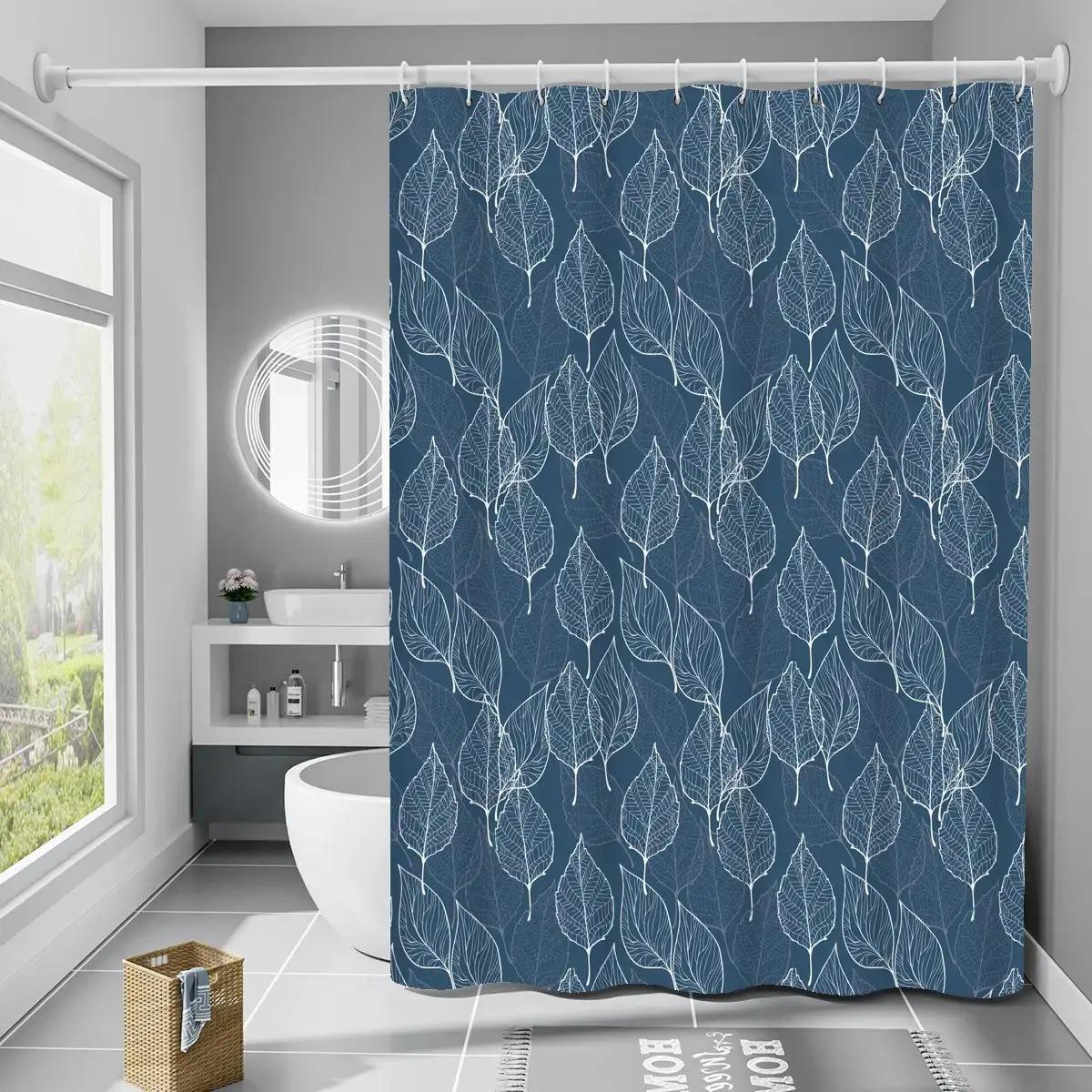 Шторка для ванной и душа водоотталкивающая с крючками 180x180 см