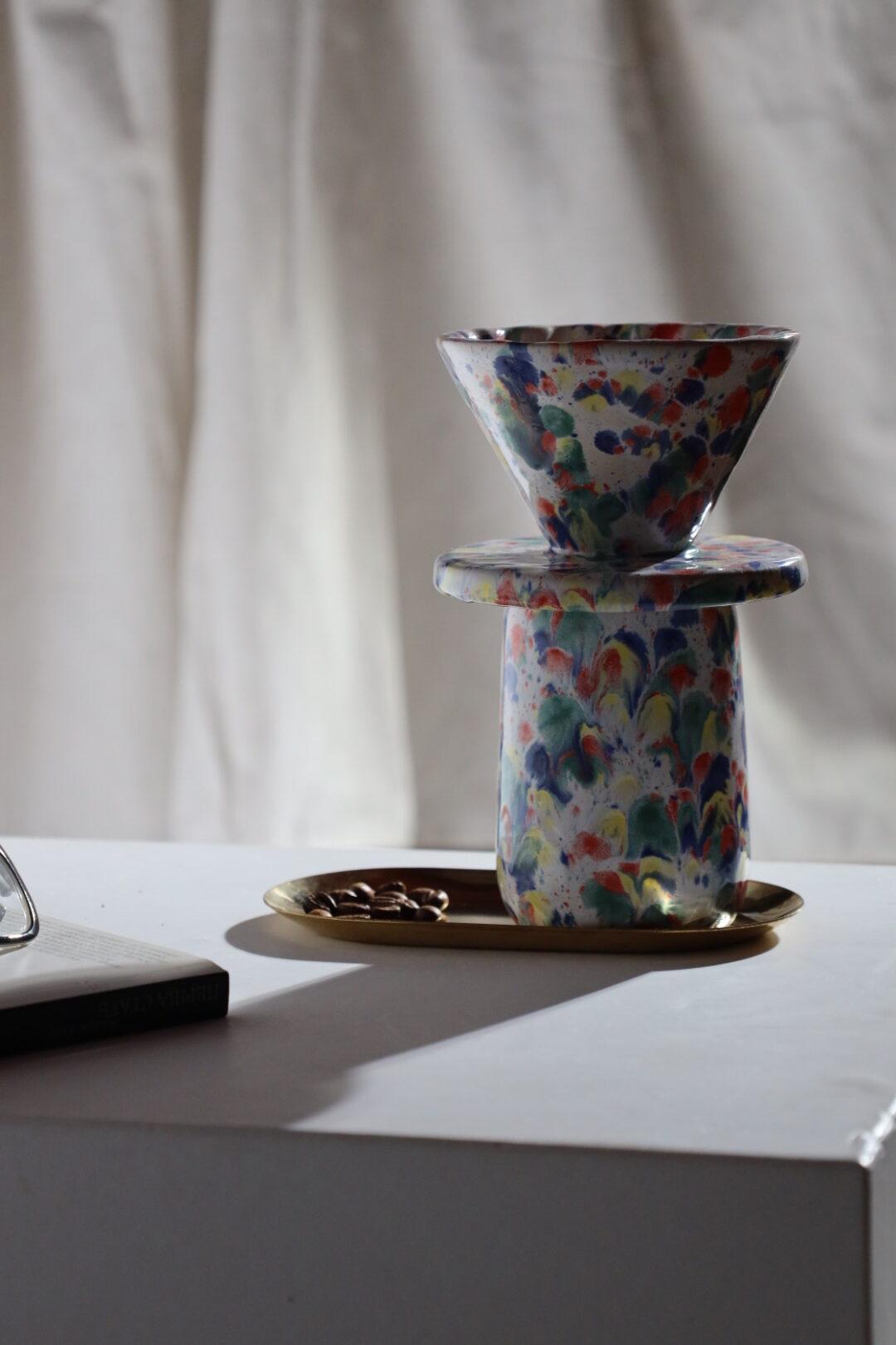 Набор ручной работы кофейный Арлекин пуровер/воронка V60/чашка (POV-002) - фото 10 Набор ручной работы кофейный Арлекин пуровер/воронка V60/чашка (POV-002) - фото 10