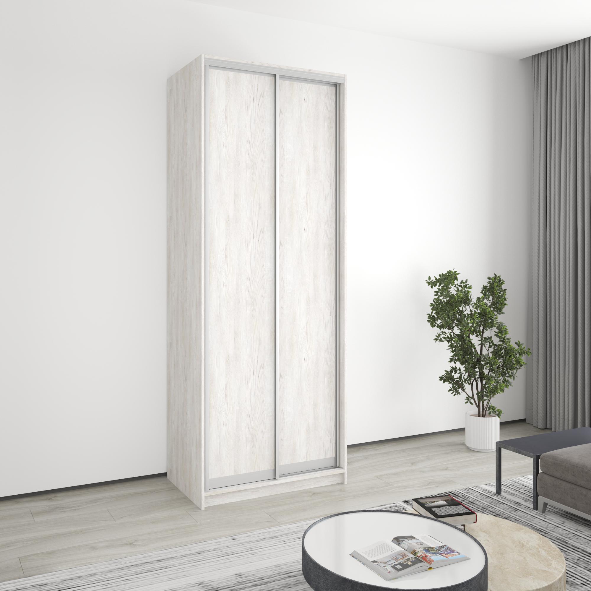 Шафа-купе дводверна MebelStar Уні AL 2 ДСП 90x60x240 см Аляска сірий (MBS-3947)