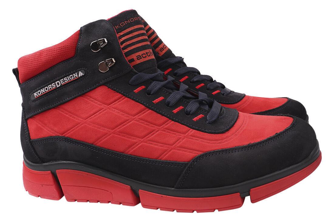Ботинки мужские Konors из кожи на шнуровке р. 42 Красный (486-21ZHC)